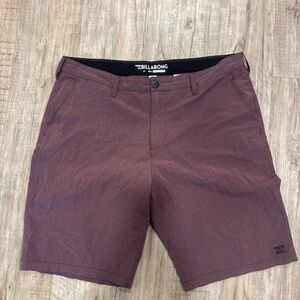 Billabong Men's Maroon Flat Front Performance Shorts crossfire
